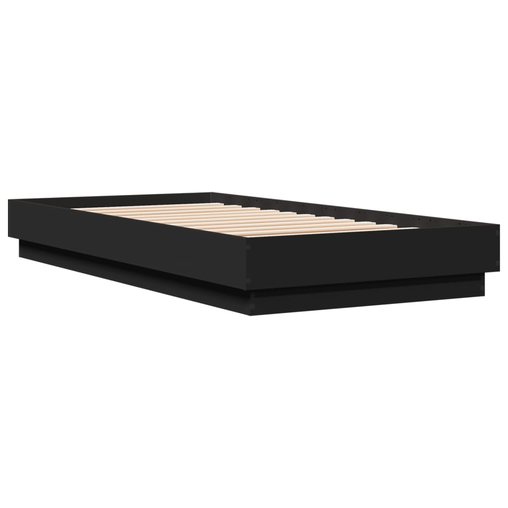 Sengeramme svart 90x190 cm konstruert tre