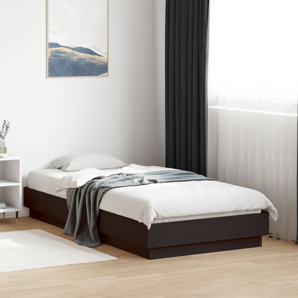 Sengeramme svart 90x190 cm konstruert tre