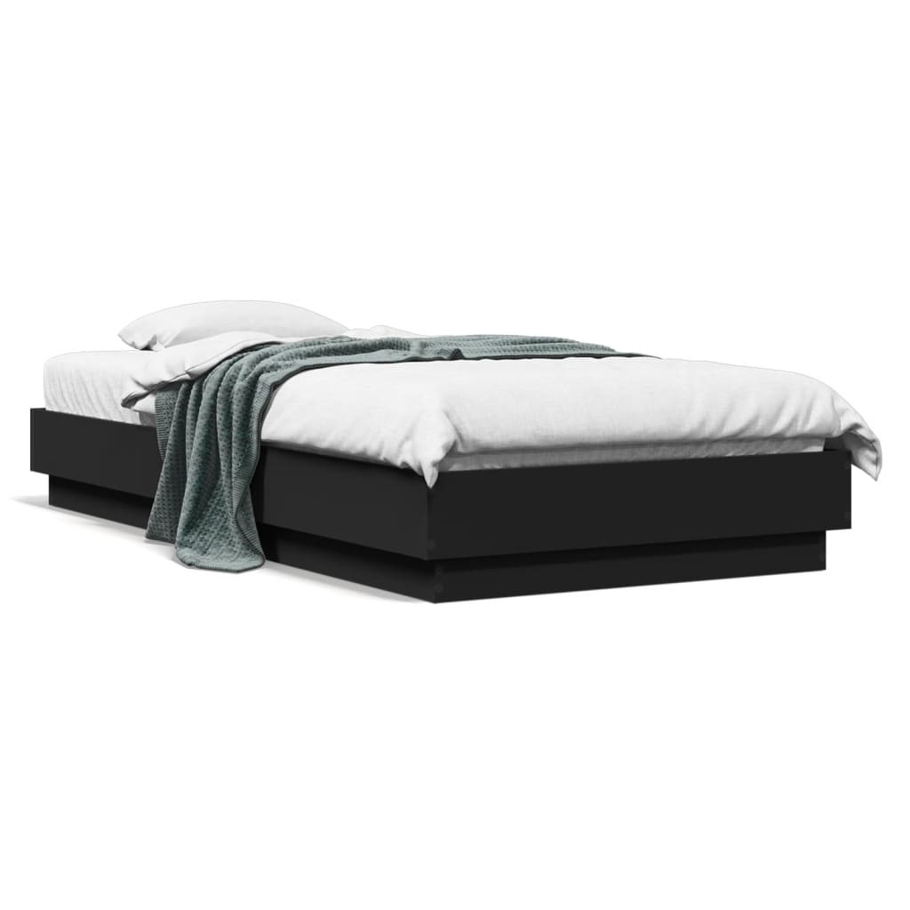 Sengeramme svart 90x190 cm konstruert tre