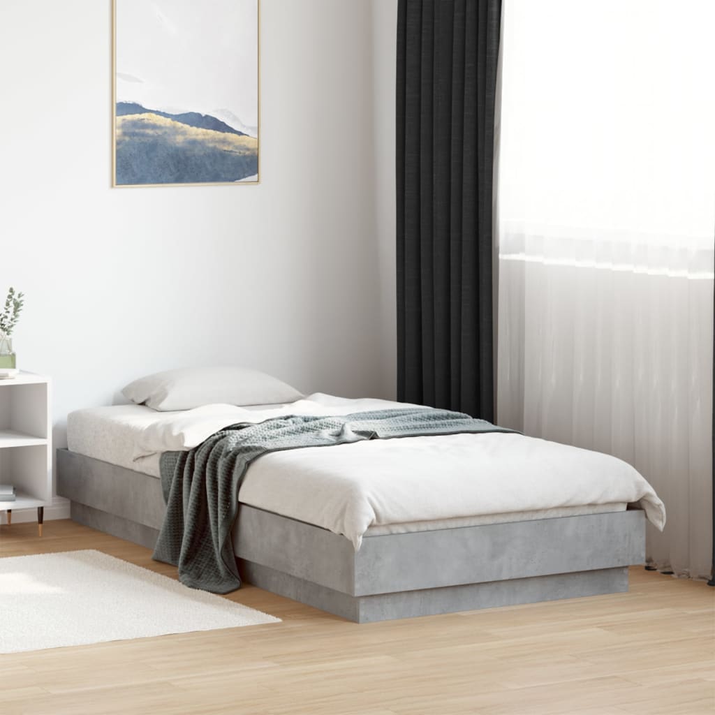 Sengeramme betonggrå 90x190 cm konstruert tre