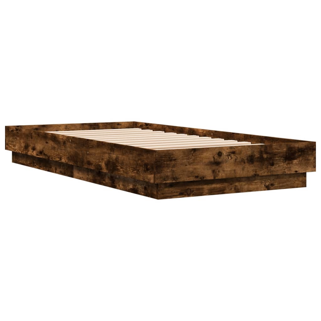 Sengeramme uten madrass røkt eik 90x190 cm konstruert tre