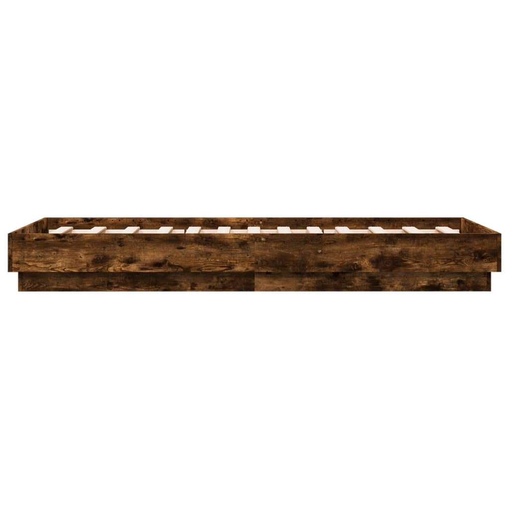 Sengeramme uten madrass røkt eik 90x190 cm konstruert tre