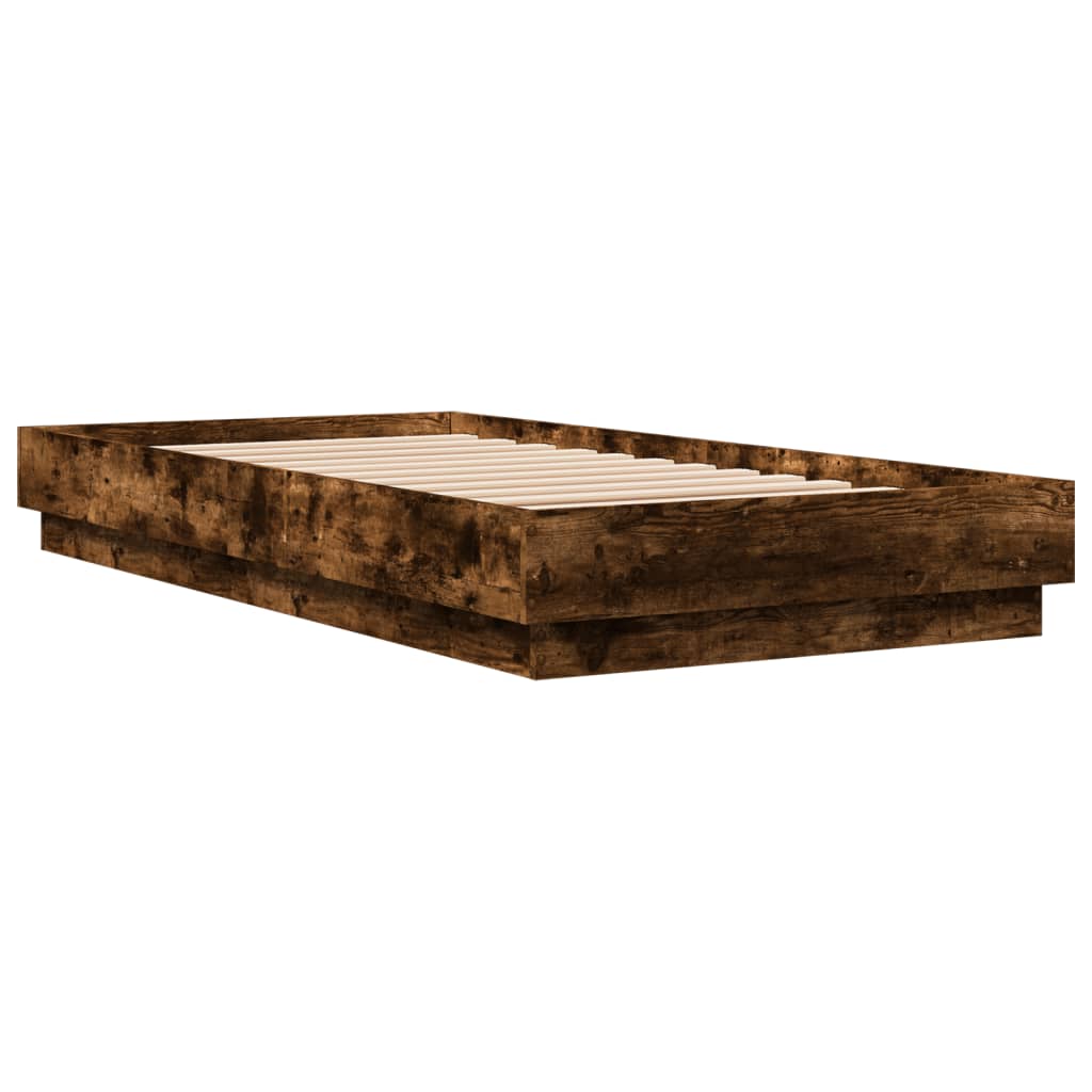 Sengeramme uten madrass røkt eik 90x190 cm konstruert tre