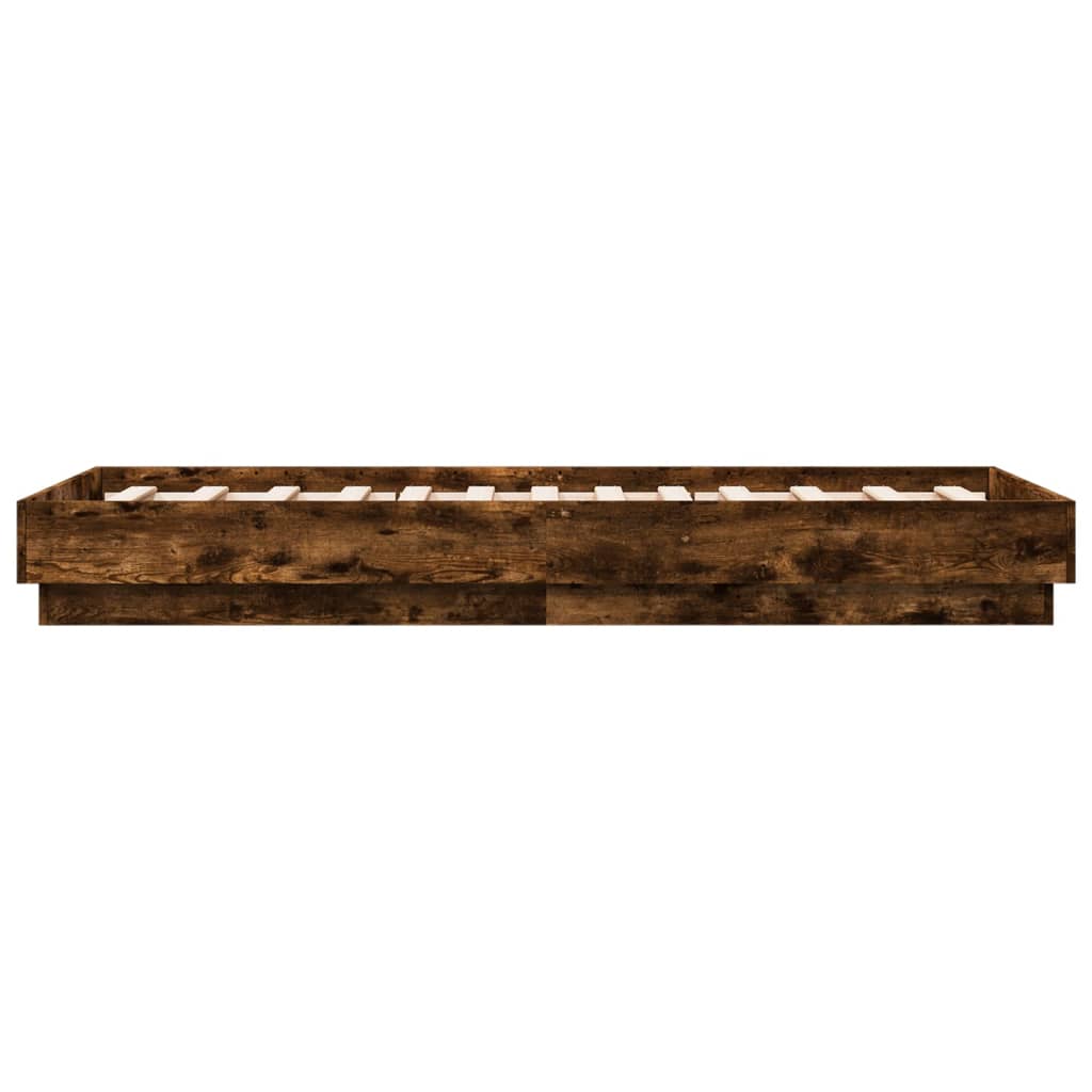 Sengeramme uten madrass røkt eik 75x190 cm konstruert tre