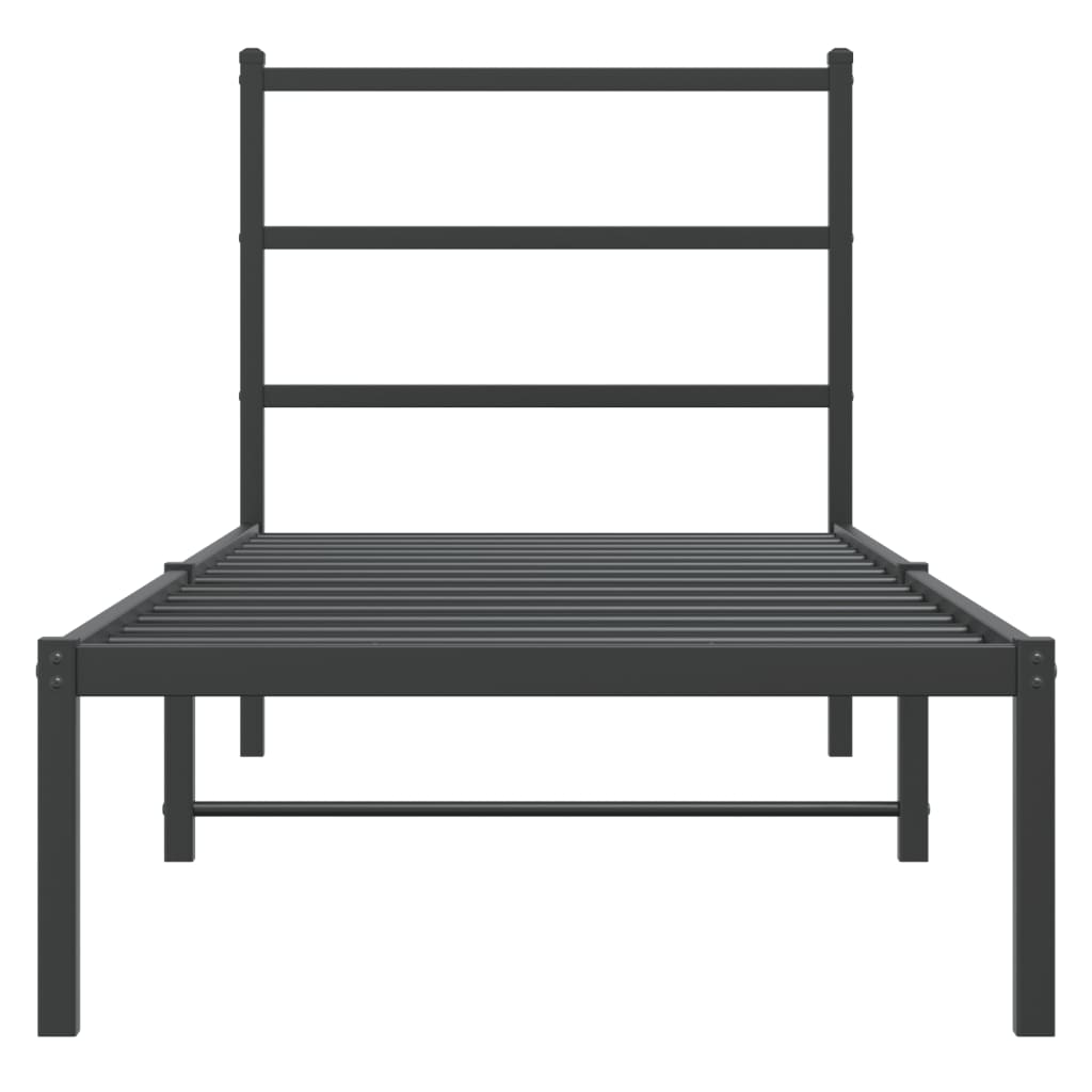 Sengeramme i metall med hodegavl svart 80x200 cm
