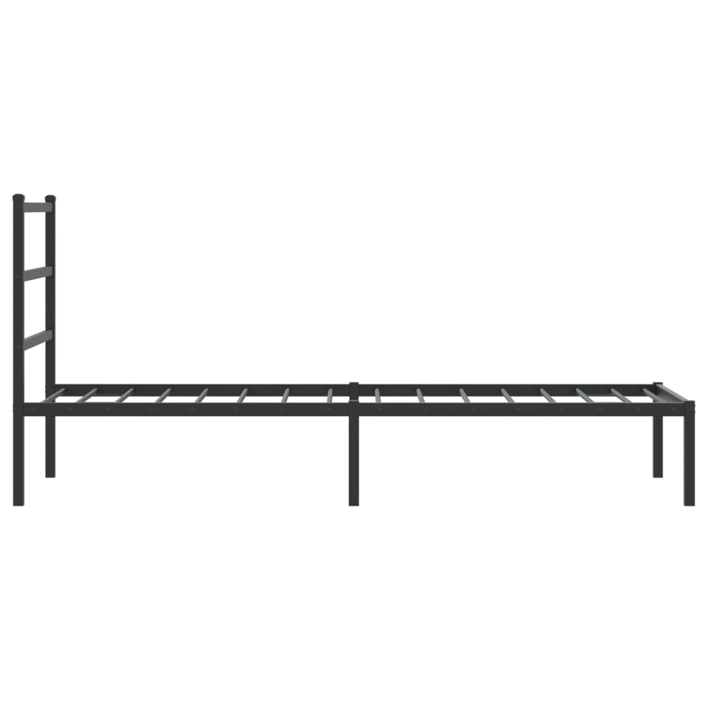 Sengeramme i metall med hodegavl svart 80x200 cm