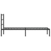 Sengeramme i metall med hodegavl svart 80x200 cm