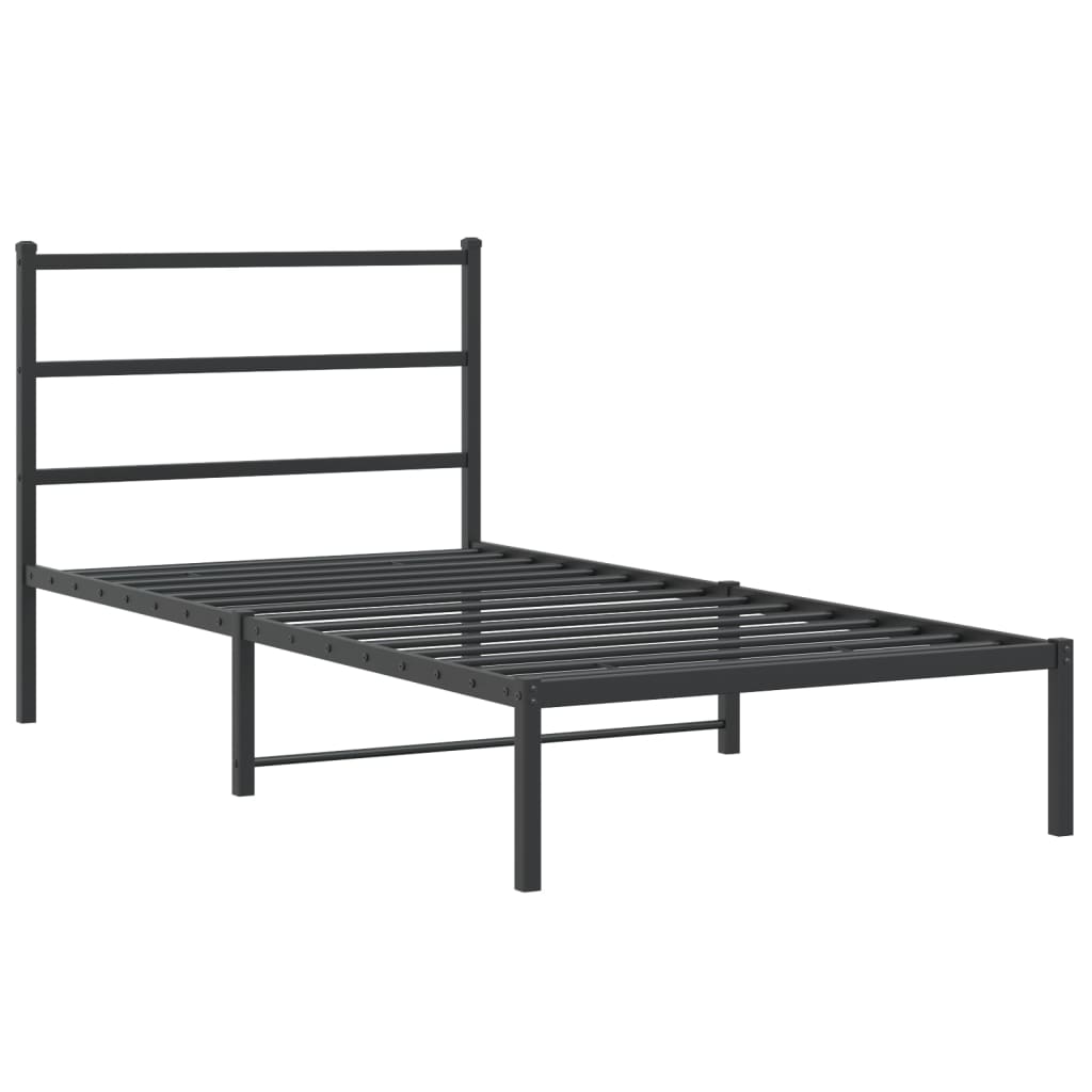 Sengeramme i metall med hodegavl svart 100x200 cm vidaXL