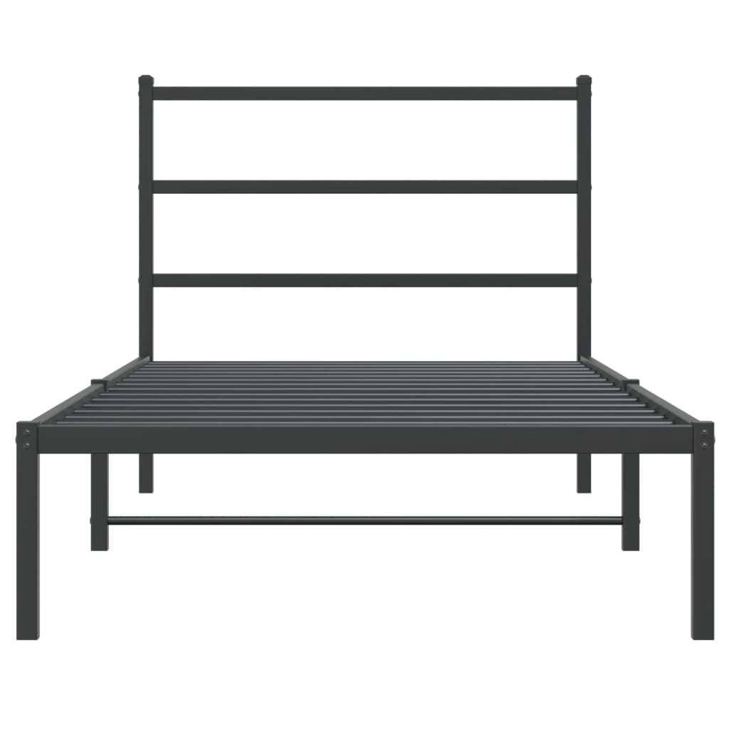 Sengeramme i metall med hodegavl svart 100x200 cm vidaXL