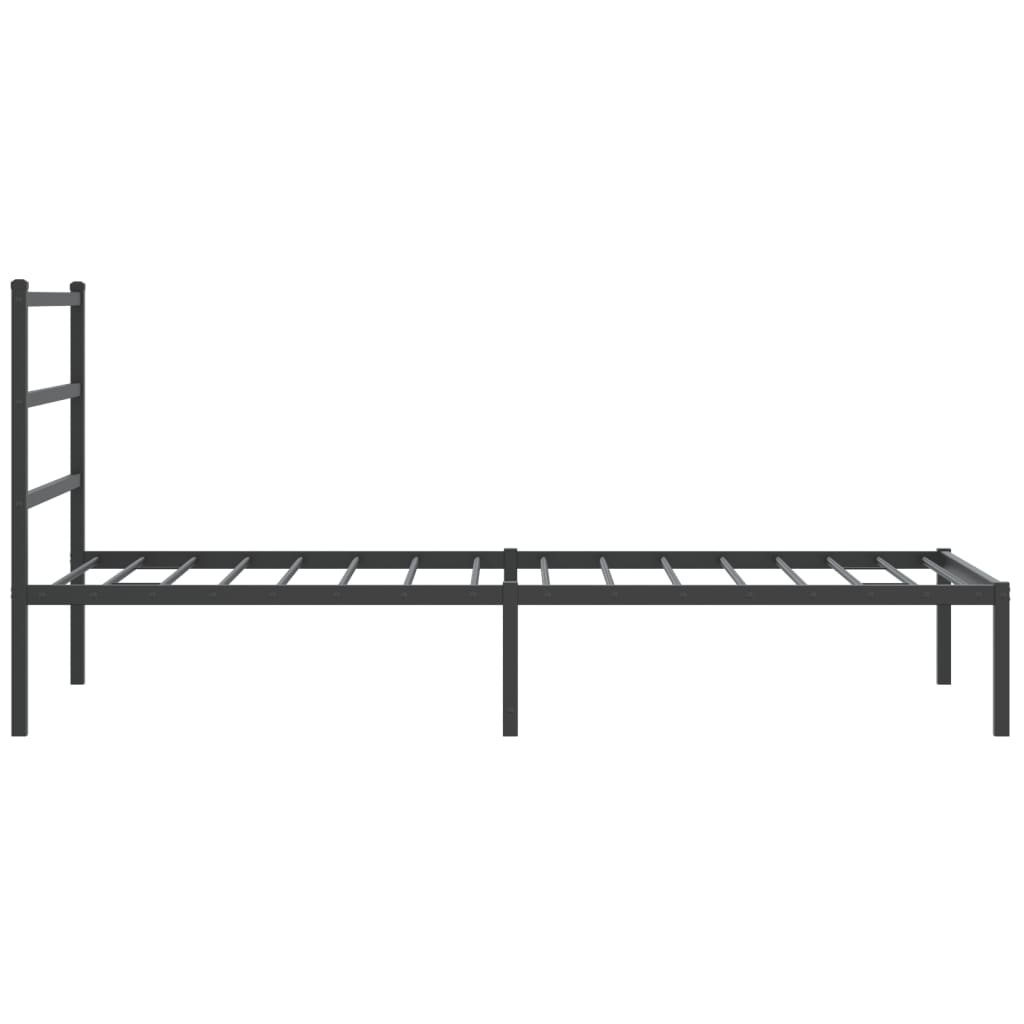 Sengeramme i metall med hodegavl svart 100x200 cm vidaXL