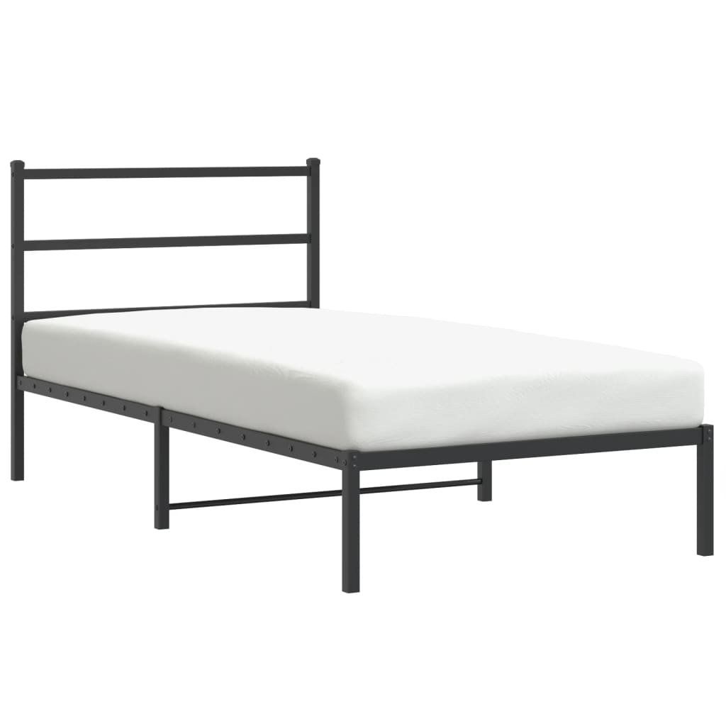 Sengeramme i metall med hodegavl svart 107x203 cm vidaXL