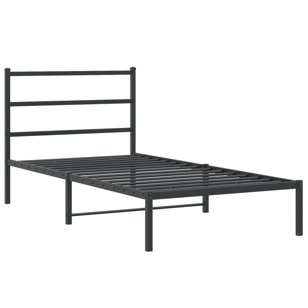 Sengeramme i metall med hodegavl svart 107x203 cm vidaXL