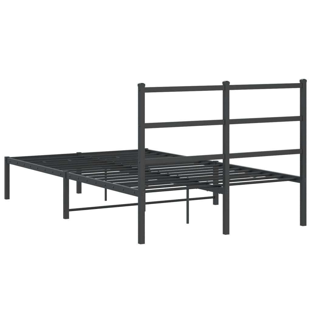 Sengeramme i metall med hodegavl svart 120x190 cm