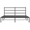 Sengeramme i metall med sengegavl svart 150x200 cm