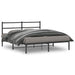 Sengeramme i metall med sengegavl svart 150x200 cm