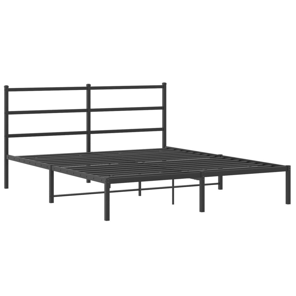 Sengeramme i metall med hodegavl svart 160x200 cm vidaXL