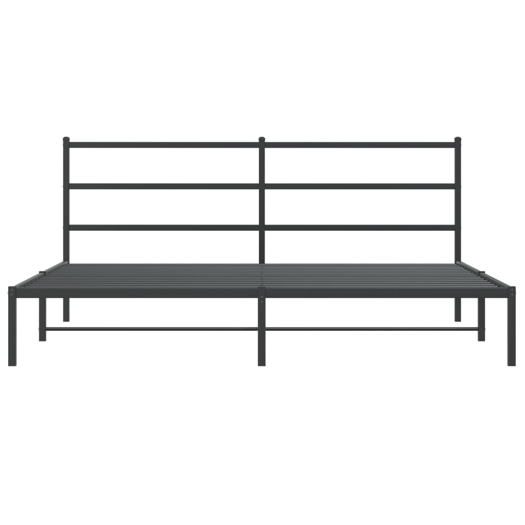 Sengeramme i metall med sengegavl svart 180x200 cm vidaXL