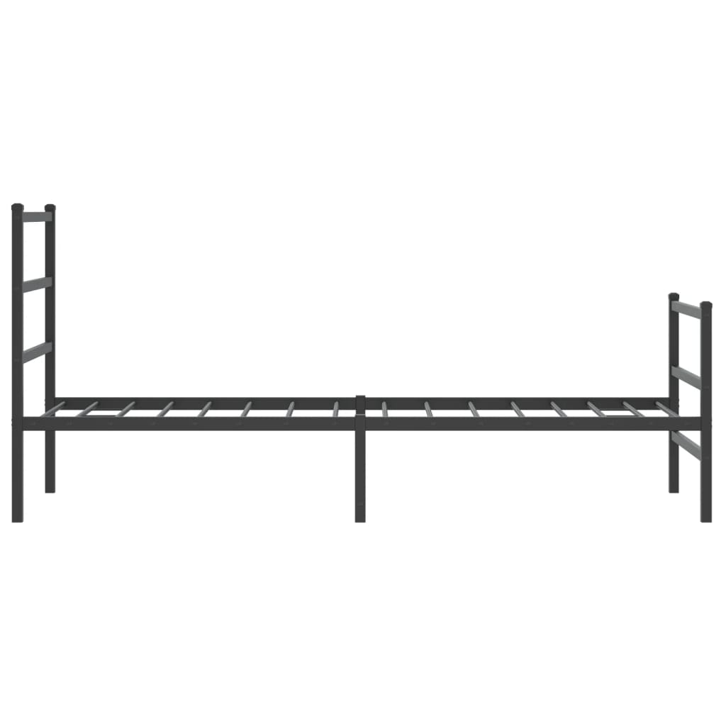 Sengeramme i metall med hode- og fotgavl svart 80x200 cm