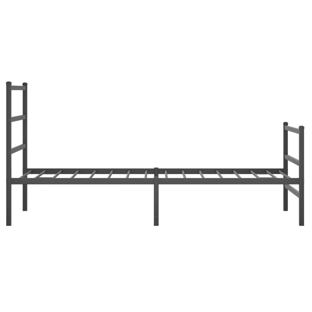 Sengeramme i metall med hode- og fotgavl svart 90x200 cm vidaXL
