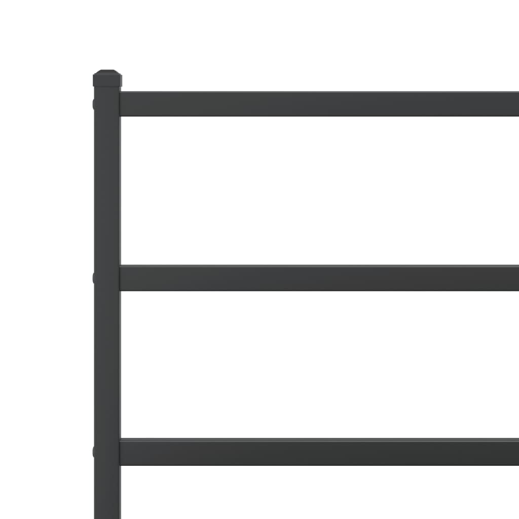 Sengeramme i metall med hode- og fotgavl svart 90x200 cm vidaXL