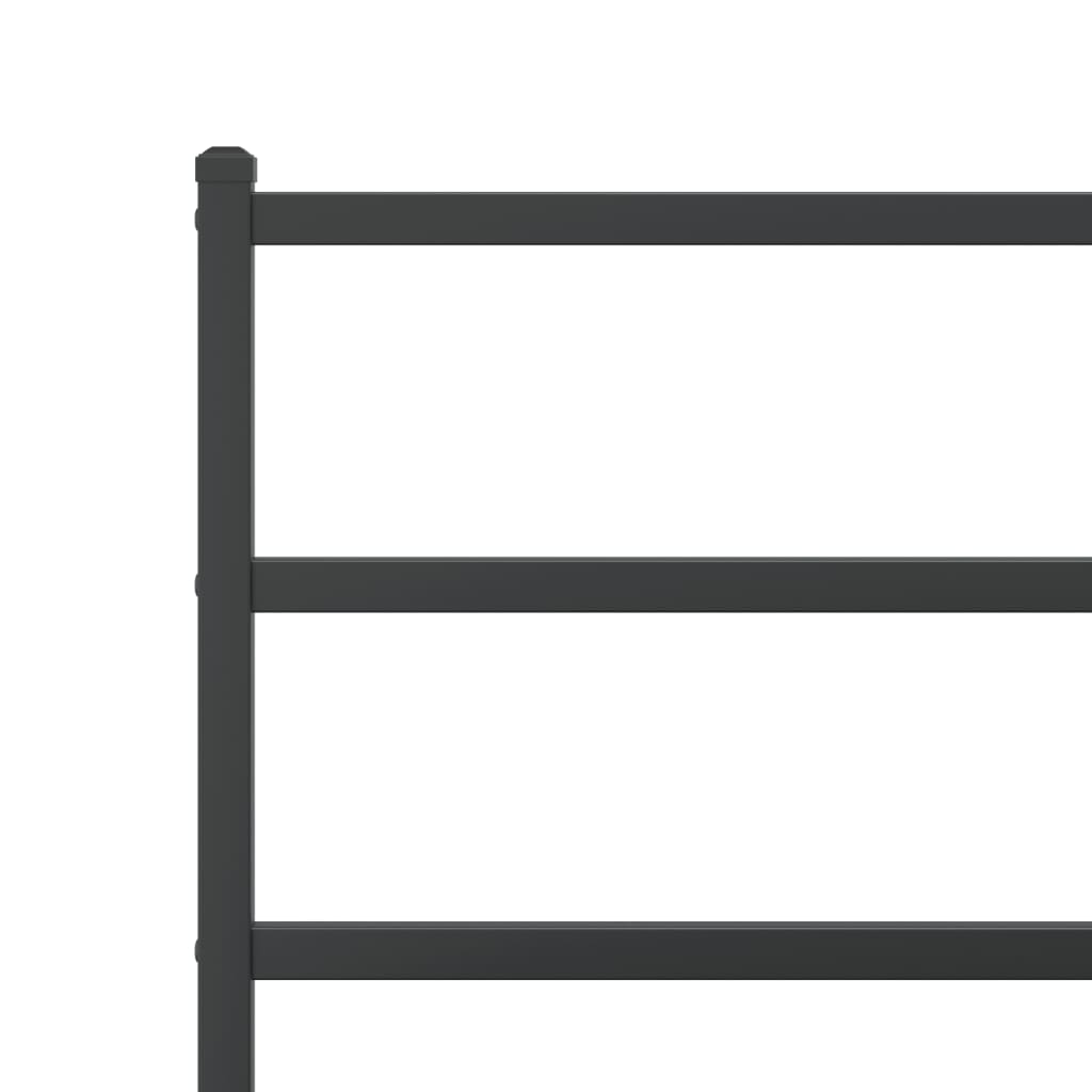 Sengeramme i metall med hode- og fotgavl svart 100x200 cm vidaXL
