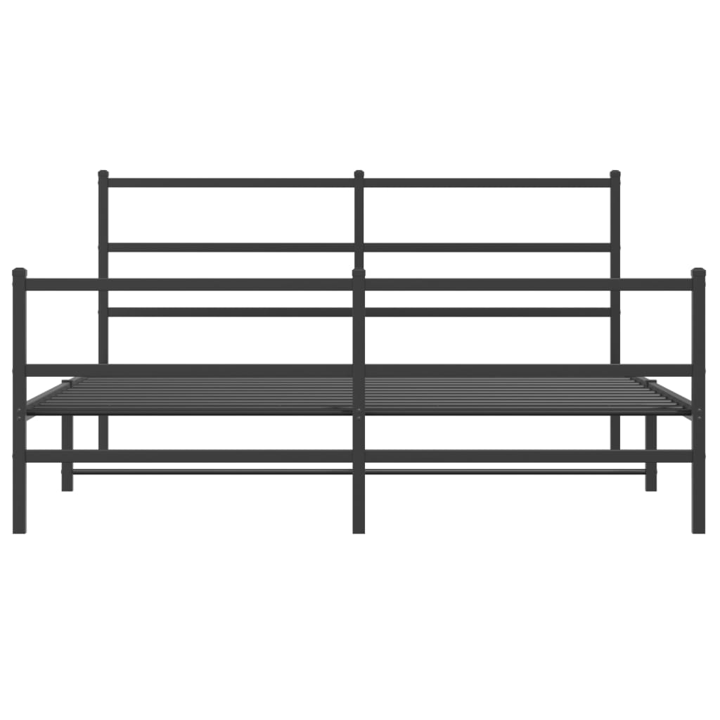 Sengeramme i metall med hode- og fotgavl svart 150x200 cm
