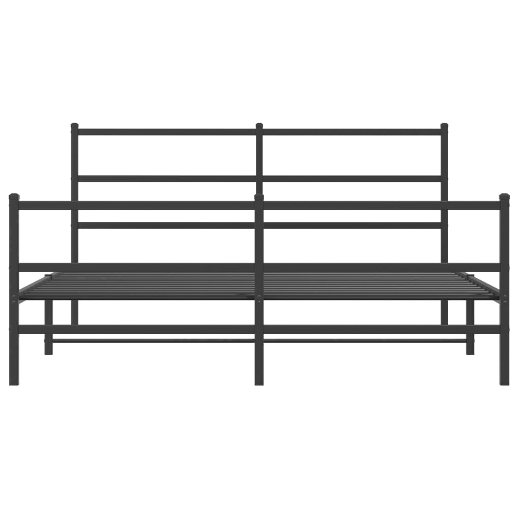 Sengeramme i metall med hode- og fotgavl svart 160x200 cm vidaXL