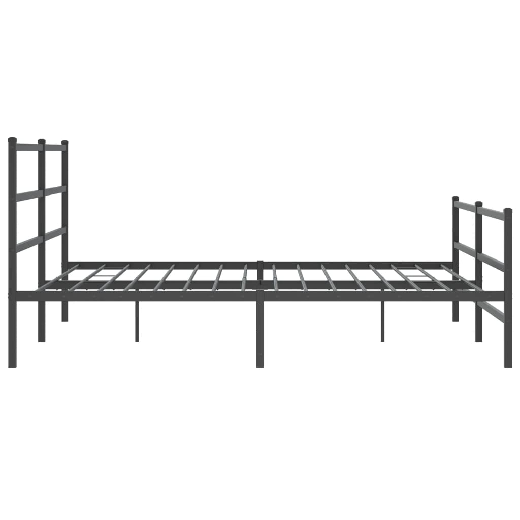 Sengeramme i metall med hode- og fotgavl svart 180x200 cm vidaXL
