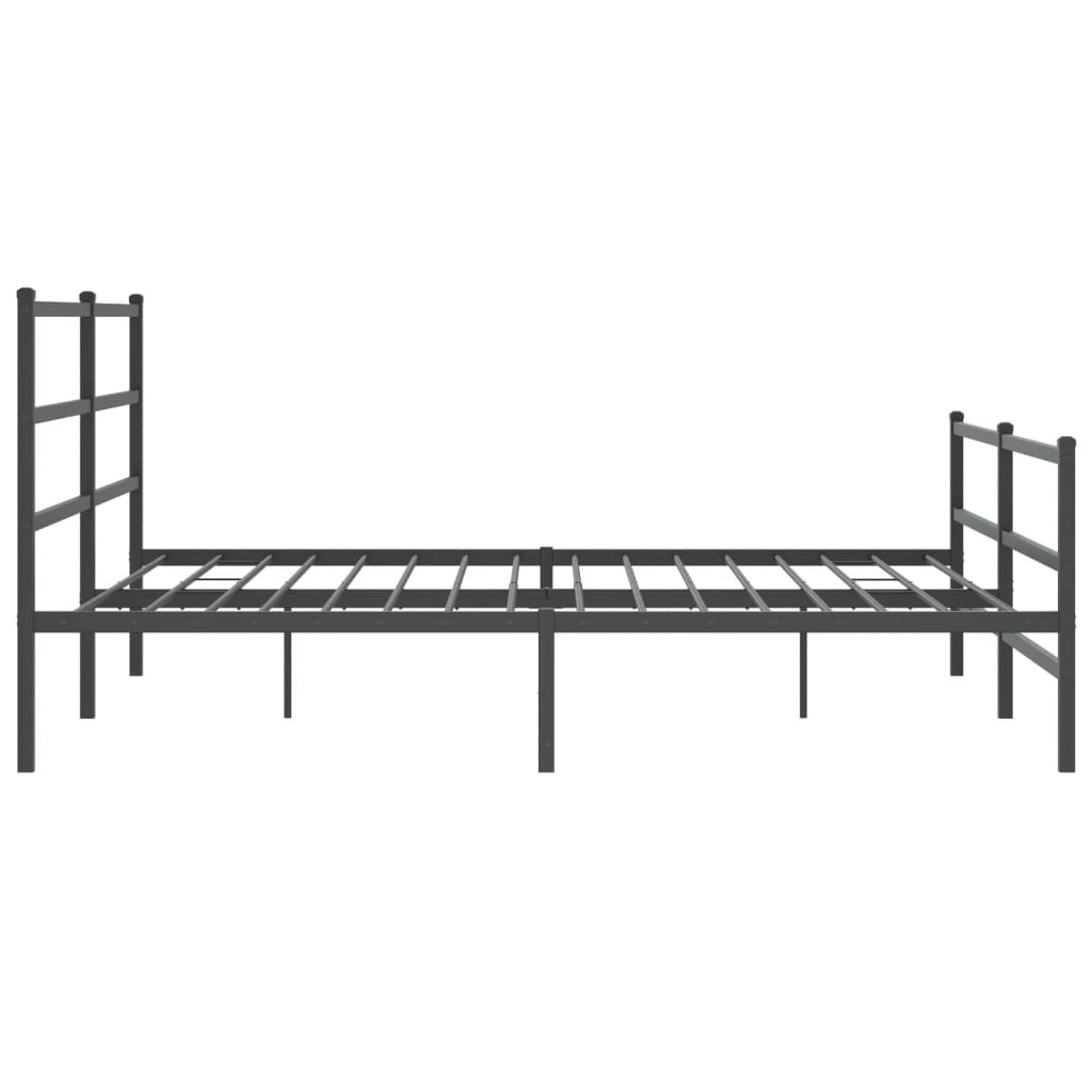 Sengeramme i metall med hode- og fotgavl svart 200x200 cm vidaXL