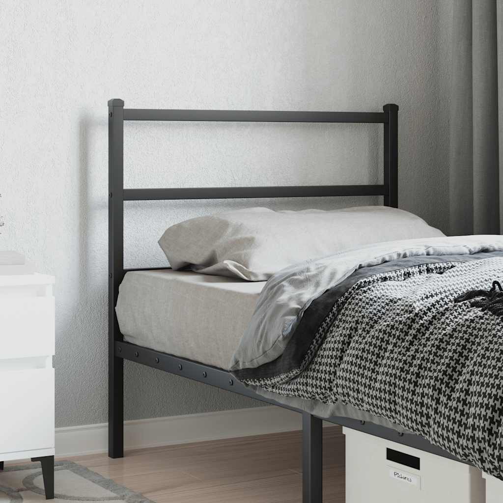 Utskiftbar sengegavl i metall svart 90 cm vidaXL