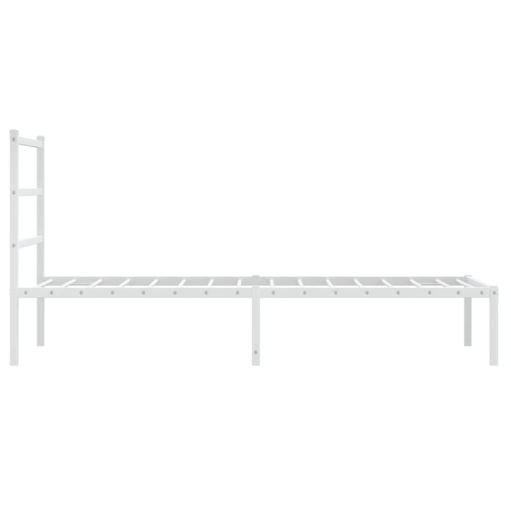 Sengeramme i metall med hodegavl hvit 90x190 cm vidaXL