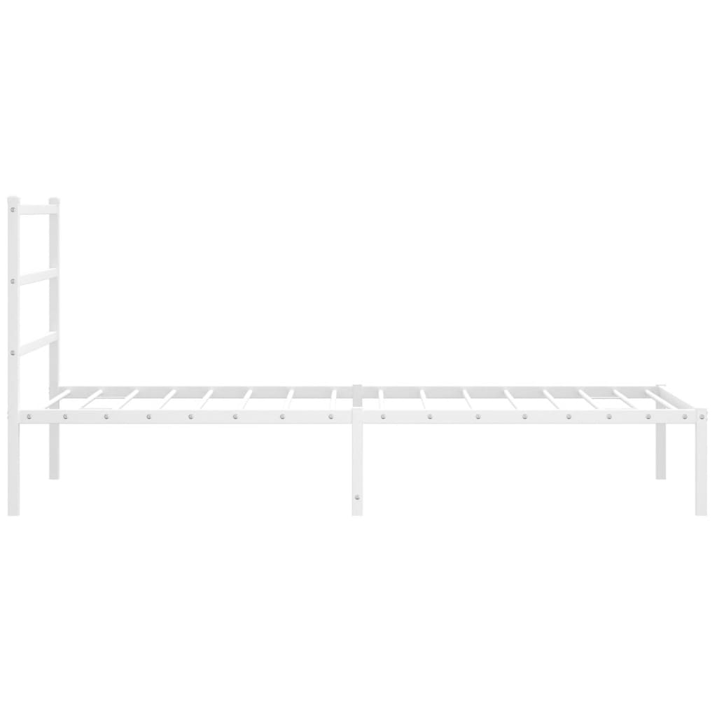 Sengeramme i metall med hodegavl hvit 100x200 cm vidaXL