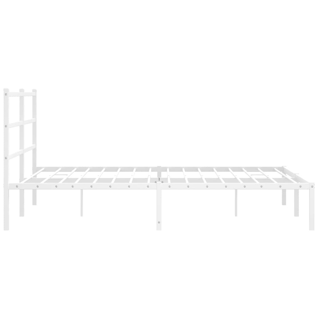 Sengeramme i metall med sengegavl hvit 160x200 cm vidaXL