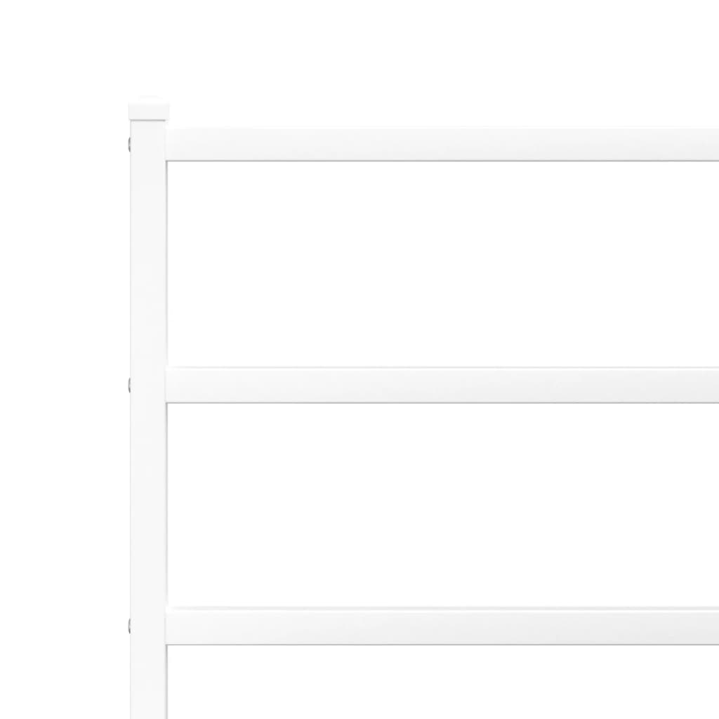 Sengeramme i metall med hode- og fotgavl hvit 100x190 cm