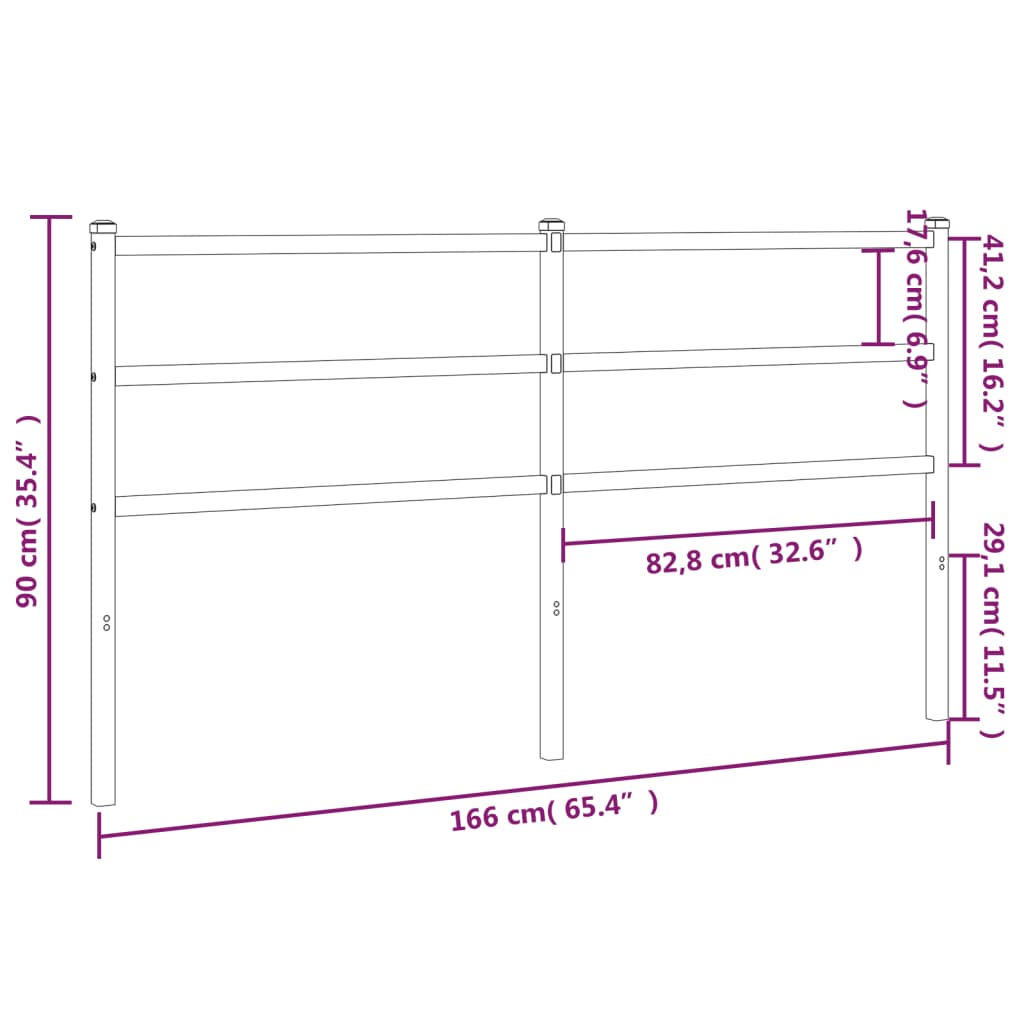 Utskiftbar sengegavl i metall hvit 160 cm