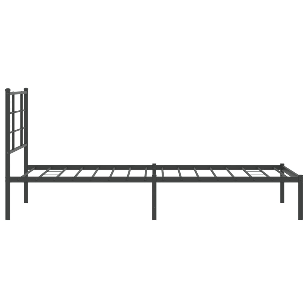 Sengeramme i metall med hodegavl svart 90x190 cm