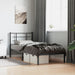 Sengeramme i metall med hodegavl svart 90x190 cm
