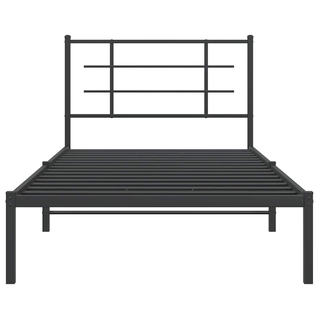 Sengeramme i metall med hodegavl svart 100x200 cm