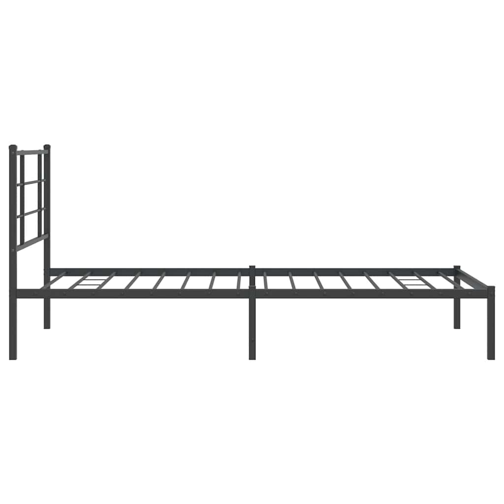 Sengeramme i metall med hodegavl svart 100x200 cm