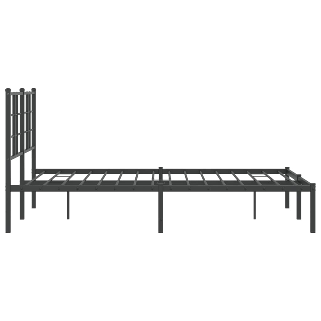 Sengeramme i metall med sengegavl svart 120x200 cm