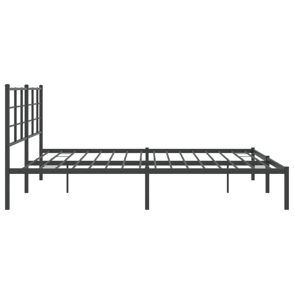 Sengeramme i metall med sengegavl svart 193x203 cm