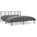 Sengeramme i metall med sengegavl svart 193x203 cm
