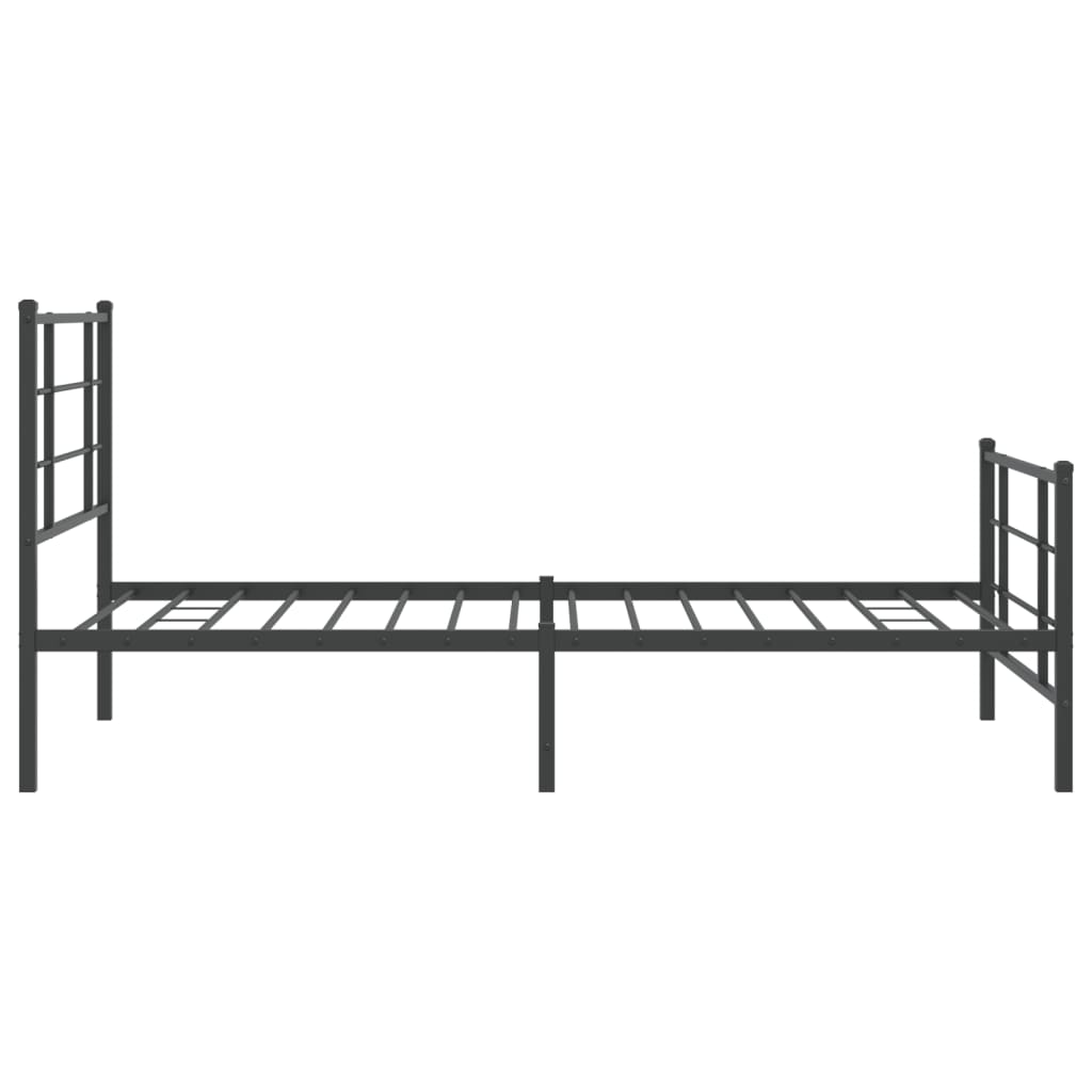 Sengeramme i metall med hode- og fotgavl svart 100x200 cm vidaXL