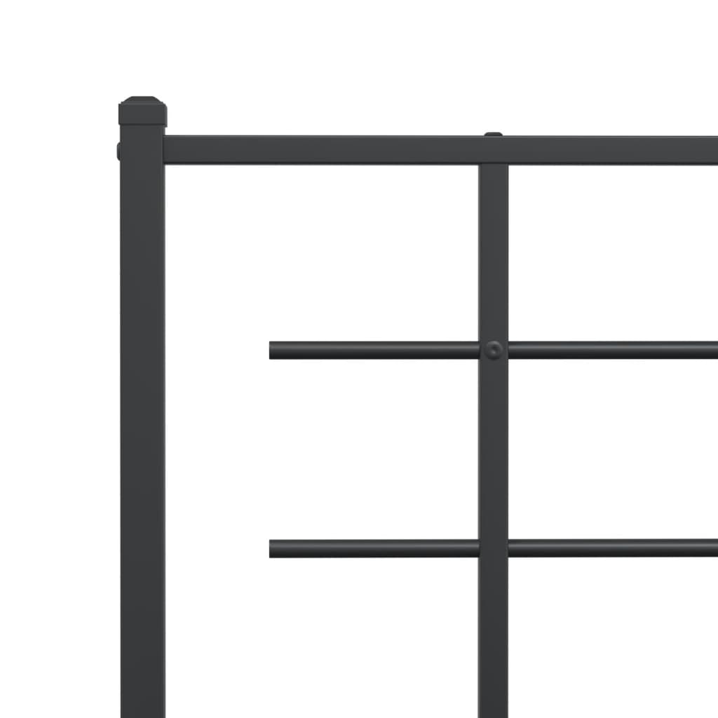 Sengeramme i metall med hode- og fotgavl svart 100x200 cm vidaXL