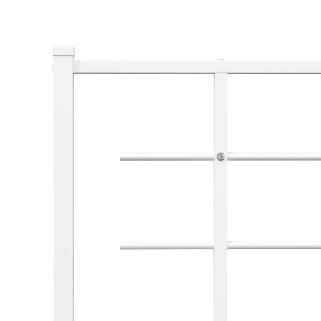 Sengeramme i metall med hodegavl hvit 90x190 cm vidaXL