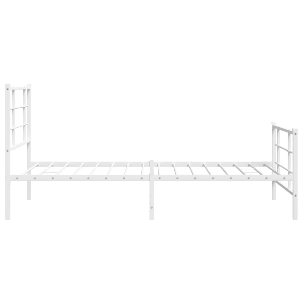 Sengeramme i metall med hode- og fotgavl hvit 100x200 cm