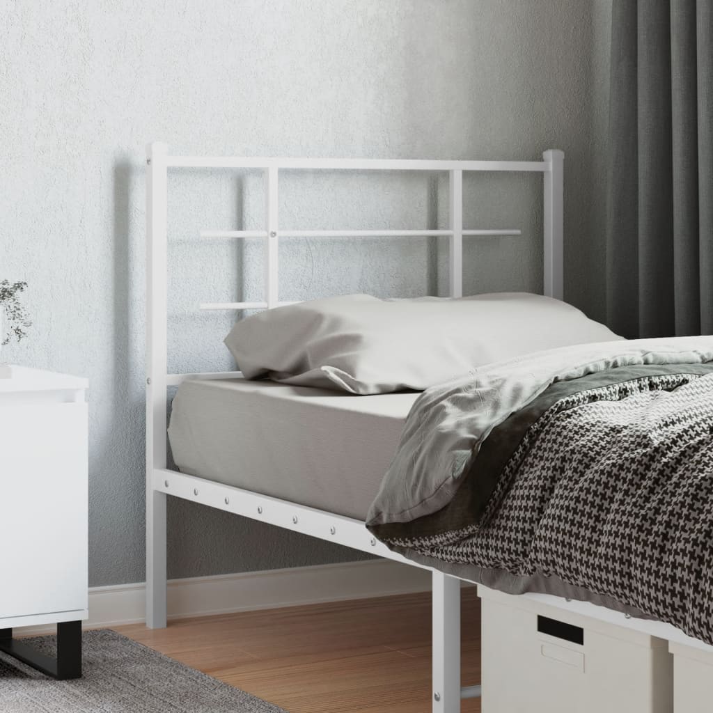 Utskiftbar sengegavl i metall hvit 100 cm vidaXL