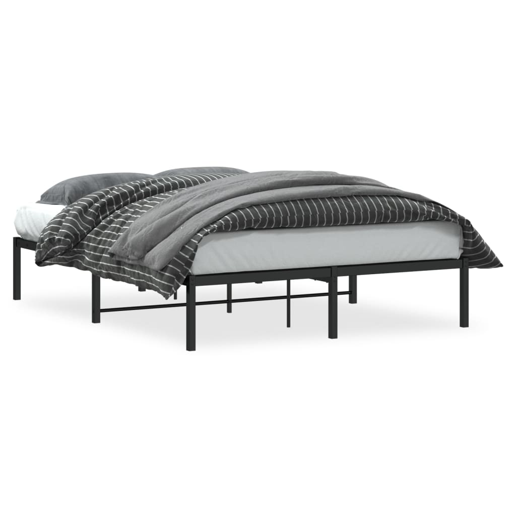 Sengeramme i metall svart 135x190 cm vidaXL