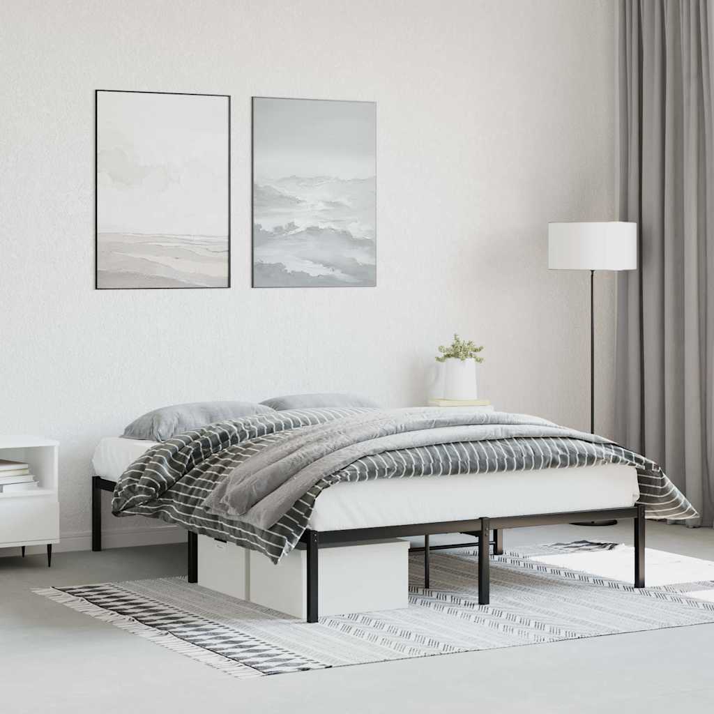 Sengeramme i metall svart 135x190 cm vidaXL