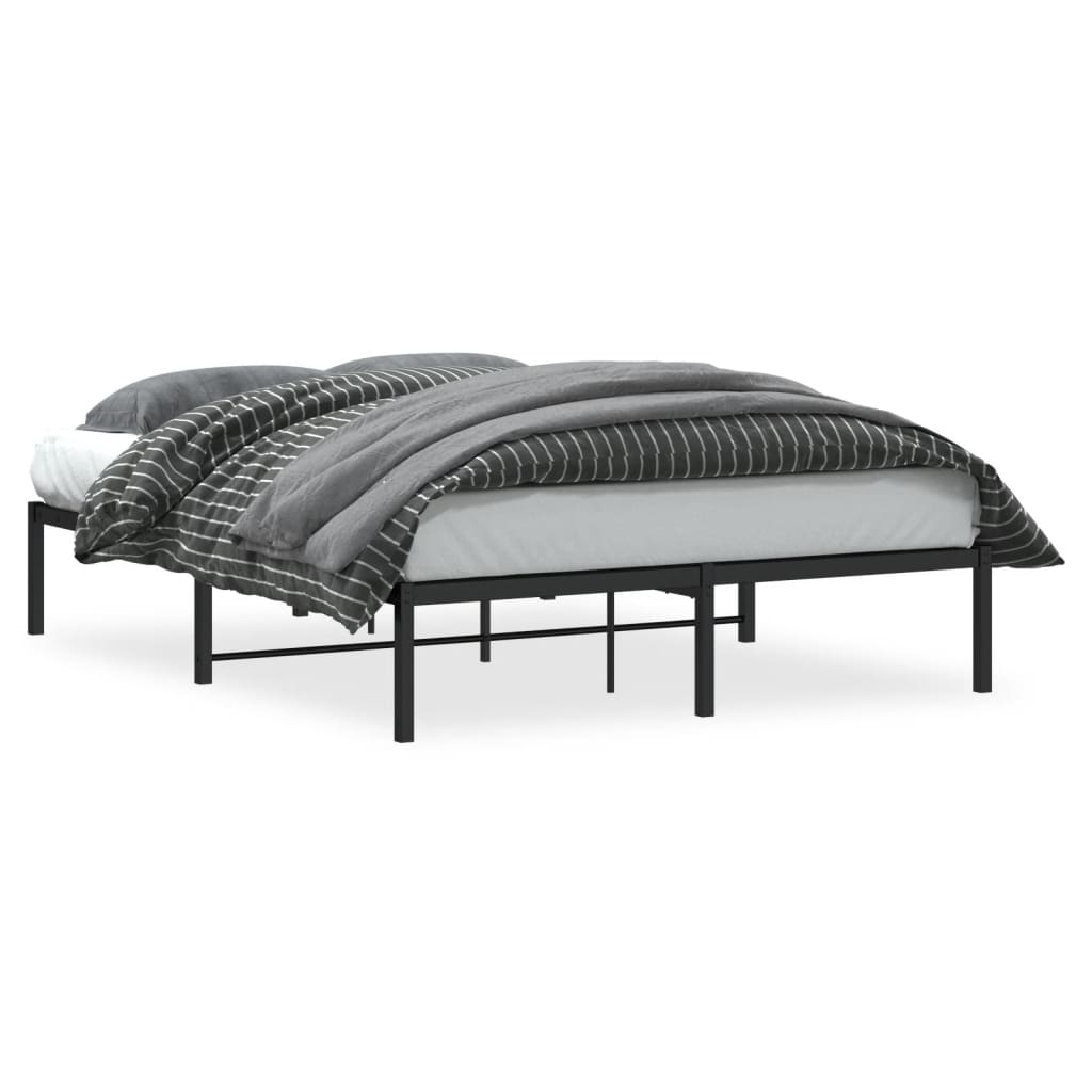 Sengeramme i metall svart 140x200 cm vidaXL